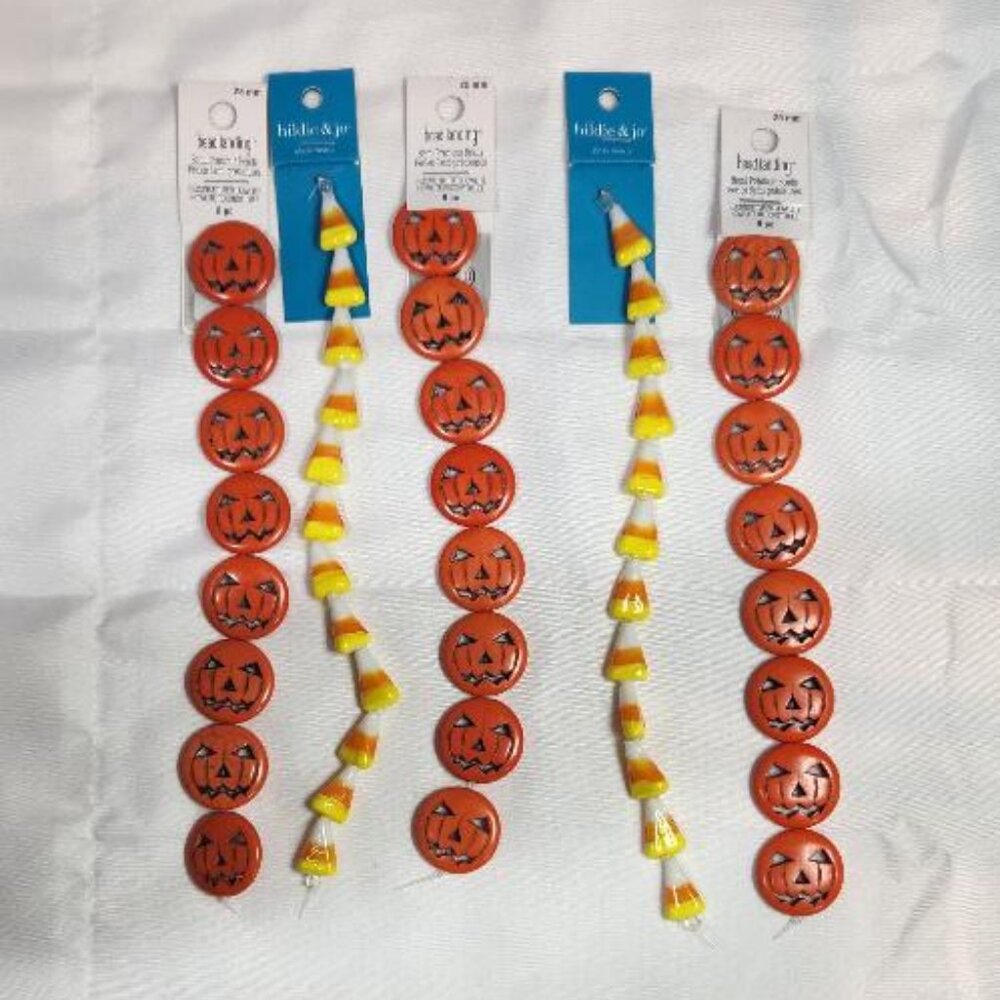 Bundle of 5 strands of Halloween Beads for crafting NWT